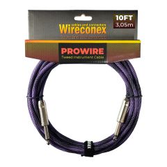 Cabo para Instrumento Wireconex Pro Wire WCI-BP-S P10 x P10 Tweed Preto e Roxo - 10 ft / 3,05 m