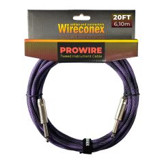 Cabo para Instrumento Wireconex Pro Wire WCI-BP-S P10 x P10 Tweed Preto e Roxo - 20 ft / 6,10  m