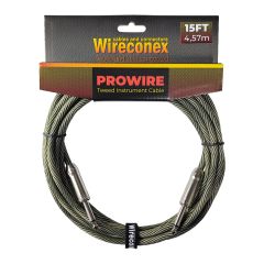 Cabo para Instrumento Wireconex Pro Wire WCI-GG-S P10 x P10 Tweed Dourado e Verde - 15 ft / 4,57 m