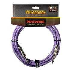 Cabo para Instrumento Wireconex Pro Wire WCI-WP-S P10 x P10 Tweed Branco e Roxo - 15 ft / 4,57 m