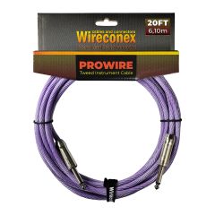Cabo para Instrumento Wireconex Pro Wire WCI-WP-S P10 x P10 Tweed Branco e Roxo - 20 ft / 6,10 m