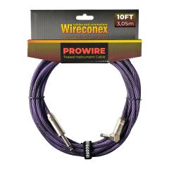 Cabo para Instrumento Wireconex Pro Wire WCIC-BP-S Cachimbo x P10 Tweed Preto e Roxo - 10 ft / 3,05 m