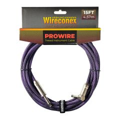 Cabo para Instrumento Wireconex Pro Wire WCIC-BP-S Cachimbo x P10 Tweed Preto e Roxo - 15 ft / 4,57 m