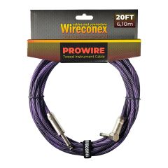 Cabo para Instrumento Wireconex Pro Wire WCIC-BP-S Cachimbo x P10 Tweed Preto e Roxo - 20 ft / 6,10 m