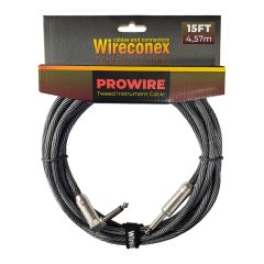 Cabo para Instrumento Wireconex Pro Wire WCIC-BS-S Cachimbo x P10 Tweed Preto e Prata - 15 ft / 4,57 m