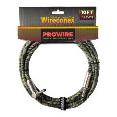 Cabo para Instrumento Wireconex Pro Wire WCIC-GG-S Cachimbo x P10 Tweed Dourado e Verde - 10 ft / 3,05 m