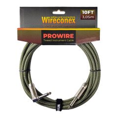 Cabo para Instrumento Wireconex Pro Wire WCIC-GG Cachimbo x P10 Tweed Dourado e Verde - 10 ft / 3,05 m