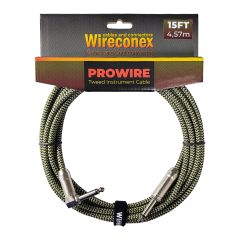 Cabo para Instrumento Wireconex Pro Wire WCIC-GG Cachimbo x P10 Tweed Dourado e Verde - 15 ft / 4,57 m
