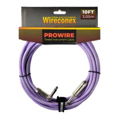 Cabo para Instrumento Wireconex Pro Wire WCIC-WP-S Cachimbo x P10 Tweed Branco e Roxo - 10 ft / 3,05 m