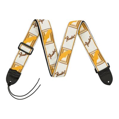 Correia Fender® 2" Monogrammed Strap, White/Brown/Yellow