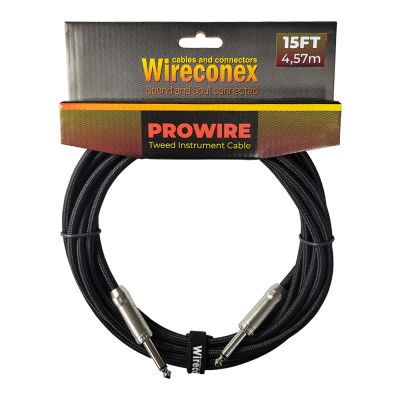 Cabo para Instrumento Wireconex Pro Wire WCI-BK P10 x P10 Tweed Preto - 15 ft / 4,57 m