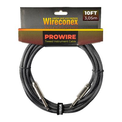 Cabo para Instrumento Wireconex Pro Wire WCI-BS-S P10 x P10 Tweed Preto e Prata - 10 ft / 3,05 m