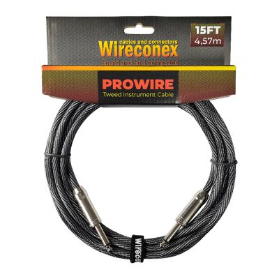 Cabo para Instrumento Wireconex Pro Wire WCI-BS-S P10 x P10 Tweed Preto e Prata - 15 ft / 4,57 m