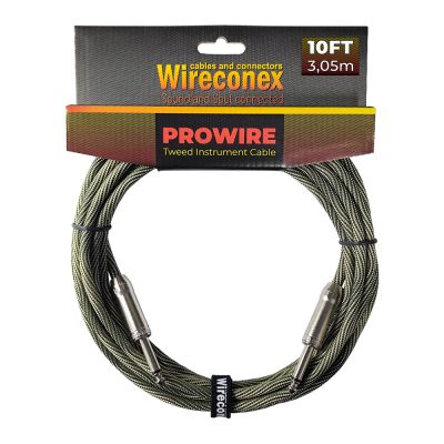 Cabo para Instrumento Wireconex Pro Wire WCI-GG-S P10 x P10 Tweed Dourado e Verde - 10 ft / 3,05 m