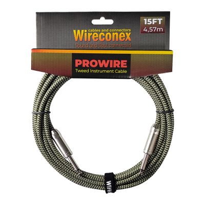 Cabo para Instrumento Wireconex Pro Wire WCI-GG P10 x P10 Tweed Dourado e Verde - 15 ft / 4,57 m