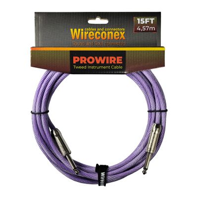 Cabo para Instrumento Wireconex Pro Wire WCI-WP-S P10 x P10 Tweed Branco e Roxo - 15 ft / 4,57 m