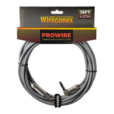 Cabo para Instrumento Wireconex Pro Wire WCIC-SV Cachimbo x P10 Tweed Prata - 15 ft / 4,57 m