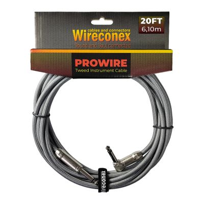 Cabo para Instrumento Wireconex Pro Wire WCIC-SV Cachimbo x P10 Tweed Prata - 20 ft / 6,10 m